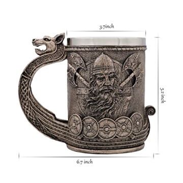 WOKHACH Viking Mug for Beer and Coffee 18oz Gift for Men