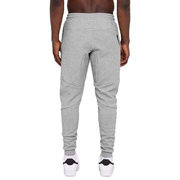 A WATERWANG Men's Joggers Sweatpants, Tapered Slim Running Pants with Pockets for Workout Athletic Gym Training LightGray