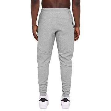 A WATERWANG Men's Joggers Sweatpants, Tapered Slim Running Pants with Pockets for Workout Athletic Gym Training LightGray
