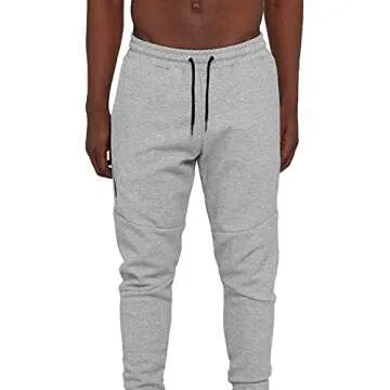 A WATERWANG Men's Joggers Sweatpants, Tapered Slim Running Pants with Pockets for Workout Athletic Gym Training LightGray