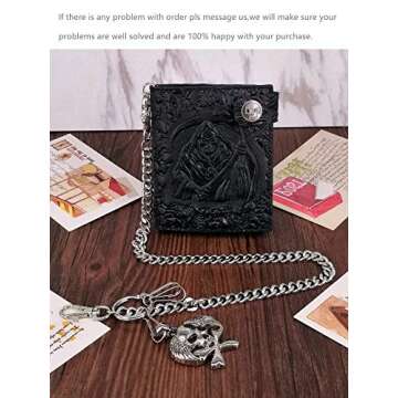 ABC STORY Skull Biker Wallet - Stylish Gothic Accessory