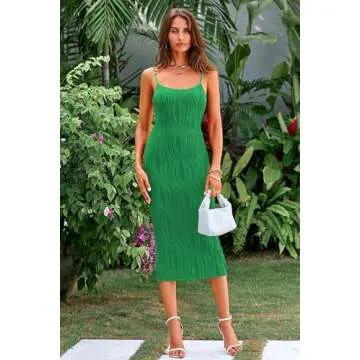 PRETTYGARDEN Women's Sexy Midi Bodycon Dress for Summer