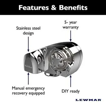Lewmar Pro Fish 700 Fishing Windlass for 1/4" G4 Chain, Auto Free-Fall System, Maximum Pull 700 lbs., 316 Stainless Steel Construction, for Boats up to 38' - 2020201159