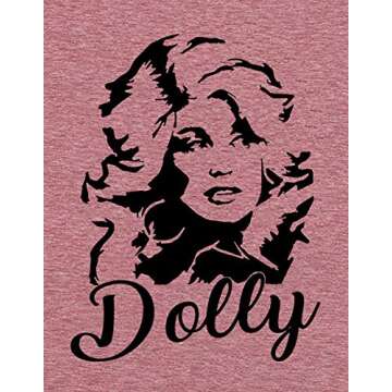 Dolly Graphic Tees Women Vintage Dolly Tshirt Casual Country Music Shirt Top for Band Music Lovers (Pink, M)
