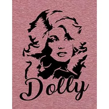Dolly Graphic Tees Women Vintage Dolly Tshirt Casual Country Music Shirt Top for Band Music Lovers (Pink, M)
