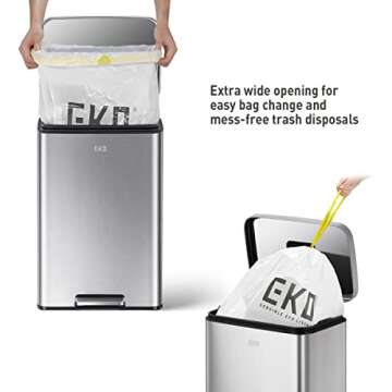 EKO Madison 50L Step Trash Can Stylish Durable Design