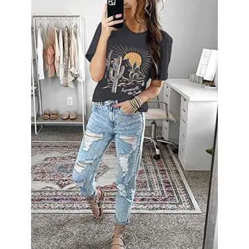 Stylish SOFIA'S CHOICE Women's Graphic Tee in Grey