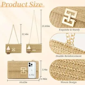 WEIMZC Small Straw Purse for Women Stylish Crossbody