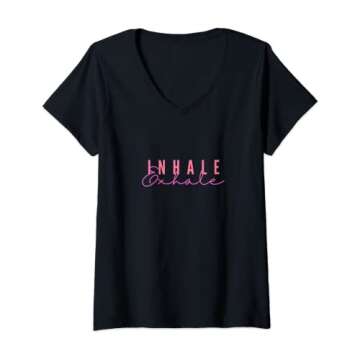 Womens Inhale Exhale V-Neck T-Shirt - Stylish & Comfortable