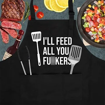 Funny Cooking Aprons for Men & Women - Top Gift Idea