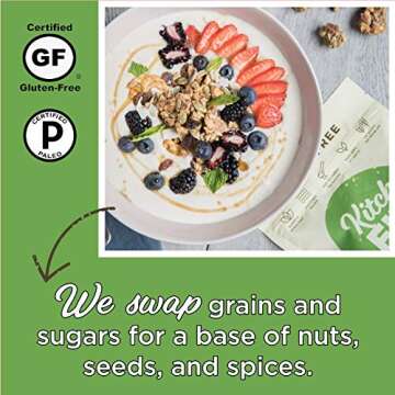 Kitchfix Grain Free Paleo Granola Original 3-Pack | Vegan Plant-Based Protein | Gluten-Free, Low Sugar, Low Carb Granola | 10oz