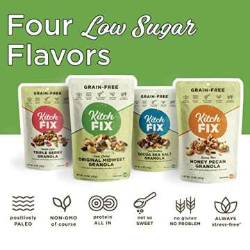 Kitchfix Grain Free Paleo Granola Original 3-Pack | Vegan Plant-Based Protein | Gluten-Free, Low Sugar, Low Carb Granola | 10oz
