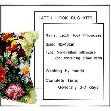 Red Christmas Tree Latch Hook Pillow Kits for Adults and Kids Beginner Handmade Needle Crochet Yarn ...