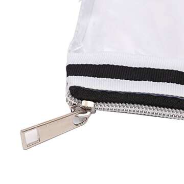 Augbunny Multi-purpose Waterproof Clear Vinyl Zippered Toiletry Cosmetics Makeup Pouch With French Tape 4-pack