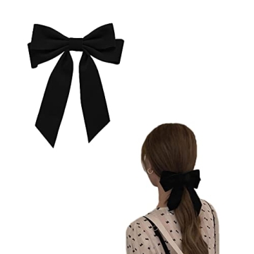 Velvet Black Hair Bow Clips for Women and Teens - Stylish & Elegant