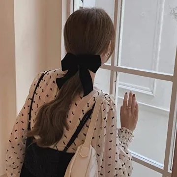 Velvet Black Hair Bow Clips for Women and Teens - Stylish & Elegant
