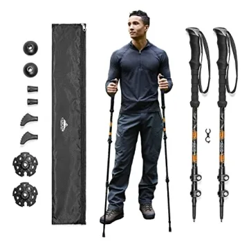 Cascade Mountain Tech Trekking Poles: Adjustable Aluminum Hiking Sticks, Set of 2