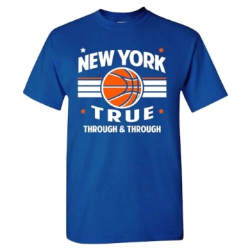 New York Basketball Retro Team Men's Fan T-Shirt (Royal Shirt, XL)