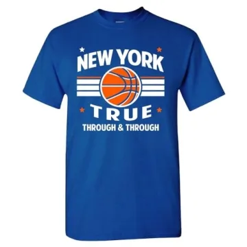 New York Basketball Retro Team Men's Fan T-Shirt (Royal Shirt, XL)