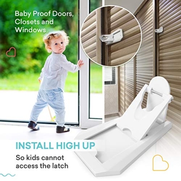 No Drill Sliding Door Locks Child-Safe Easy Install 2 Pack