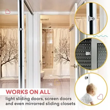No Drill Sliding Door Locks Child-Safe Easy Install 2 Pack