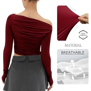 MISS MOLY Off Shoulder Asymmetrical Top for Women