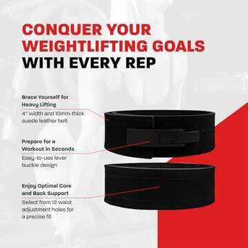 Hawk Sports Weightlifting Belt - 10mm x 4" Genuine Leather Lever for Bodybuilding