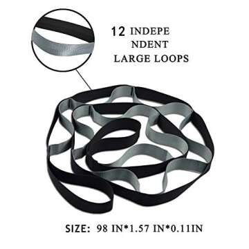 SANKUU Yoga Straps Stretching Strap with 12 Loops Workout Poster, Straps for Stretching Physical The...