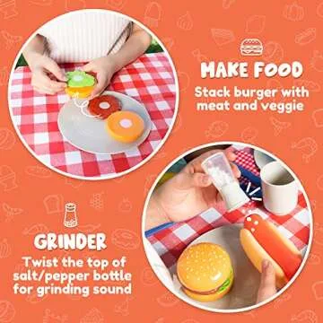 27 PCS Kids BBQ Grill Playset Backyard Barbecue Play Grill Toy Set for Toddlers, Play Food Sets for Kids Kitchen