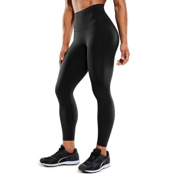 CRZ YOGA Women's Hugged Feeling Compression Leggings 25 Inches - Thick High Waisted Tummy Control Wo...