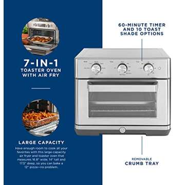 GE Mechanical Air Fryer Toaster Oven with Accessory Set