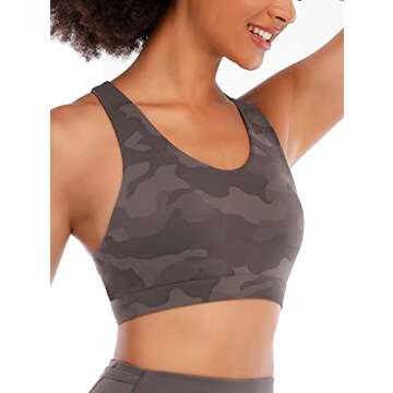 RUNNING GIRL Sports Bra for Women, Criss-Cross Back Padded Strappy Sports Bras Medium Support Yoga B...