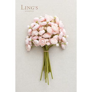 Ling's Moment Faux Mini Ranunculus Flowers for Weddings