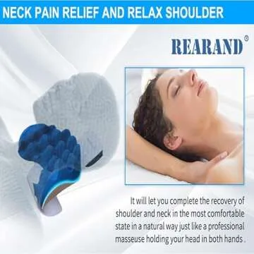 REARAND® Neck and Shoulder Relaxer, Neck Stretcher for Pain Relief Ergonomic Chiropractic Pillow Ce...