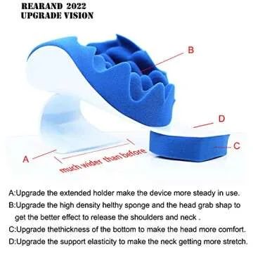 REARAND® Neck and Shoulder Relaxer, Neck Stretcher for Pain Relief Ergonomic Chiropractic Pillow Cervical Traction Device for Hump Spine Alignment,TMJ Muscle Relax Cervical Support