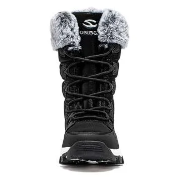 HOBIBEAR Kids Winter Snow Boots Waterproof Outdoor Warm Faux Fur Lined Shoes