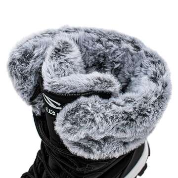 HOBIBEAR Kids Winter Snow Boots Waterproof Outdoor Warm Faux Fur Lined Shoes