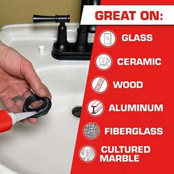 Loctite Clear Silicone Sealant, 2.7 fl oz, 1 Pack - 100% Waterproof Sealant for Glass, Ceramic, Wood, Plastic & More