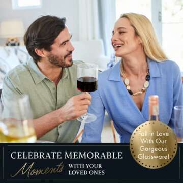 ELIXIR GLASSWARE Wine Glass Set of 4 - 17oz Premium Crystal Stemless Wine Glasses