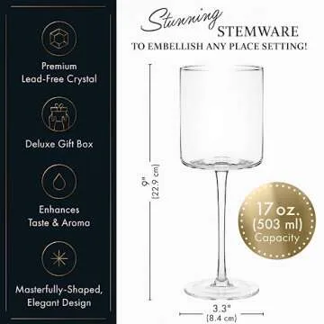 Elegant Elixir Wine Glass Set of 4 - Premium Crystal Drinkware