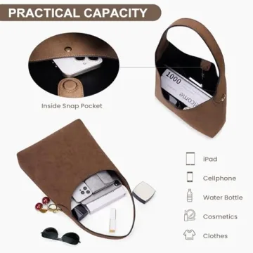 Stylish Faux Suede Hobo Bags for Women with Cherry Charm