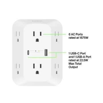 Belkin 6-Outlet Surge Protector with USB-C & USB-A Ports