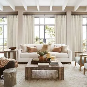 RYB HOME Sheer Linen Blended Curtains for Privacy