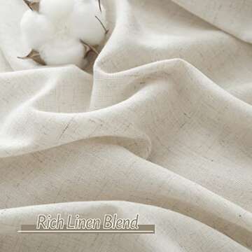 RYB HOME Sheer Linen Blended Curtains for Privacy