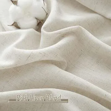 RYB HOME Sheer Linen Blended Curtains for Privacy