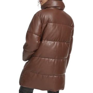 Levi's Women's Dark Brown Faux Leather Puffer Coat