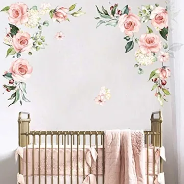 Transform Your Space with Large Pink Flower Wall Decals for Nursery and Living Room