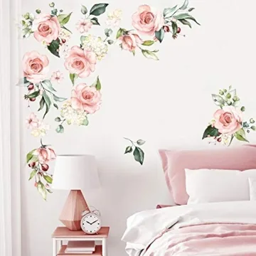 Elegant Large Pink Flower Wall Decals for Stylish Decor