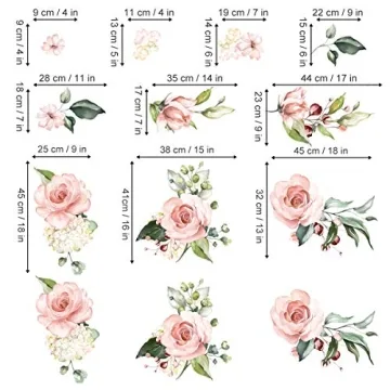 Elegant Large Pink Flower Wall Decals for Stylish Decor