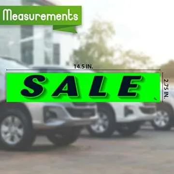 Versa-Tags Chartreuse Green Vinyl Slogan Stickers - 12-Pack for Car Dealer Windshield Advertising, P...